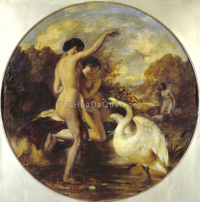 Female Bathers Surprised by a Swan - 威廉·埃蒂